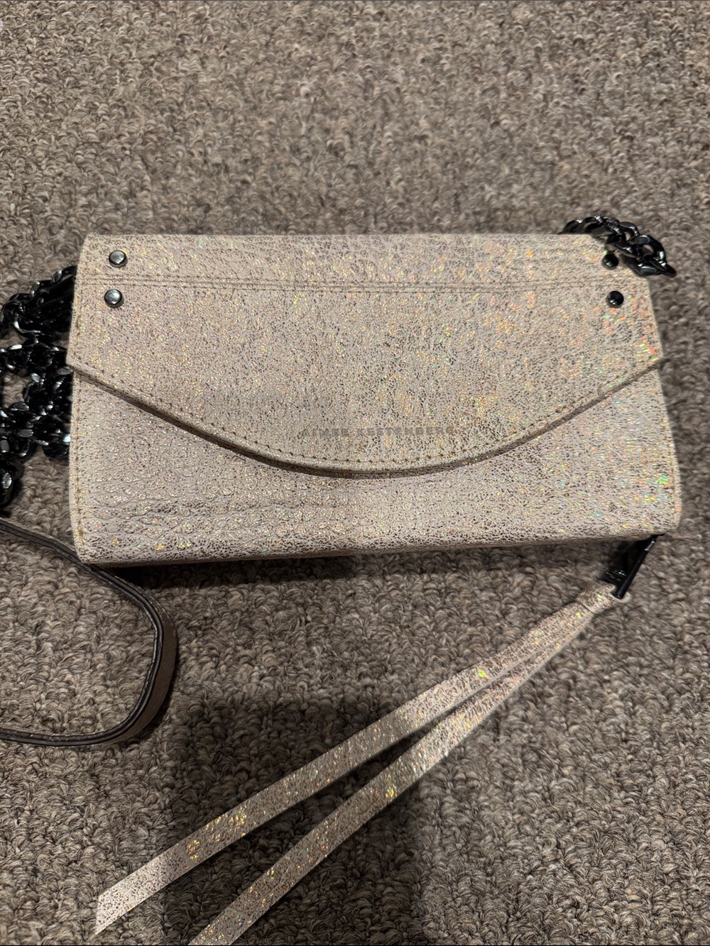 Aimee Kestenberg Sparkle Champagne Glitter Wristlet Clutch